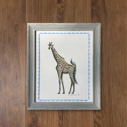 Scalloped Giraffe & Peacock - A Smaller Study