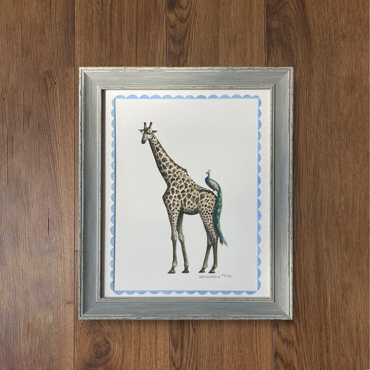 Scalloped Giraffe & Peacock - A Smaller Study