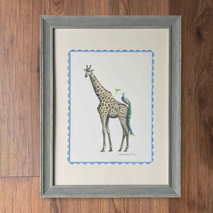 Scalloped Giraffe & Peacock