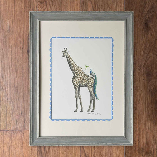 Scalloped Giraffe & Peacock